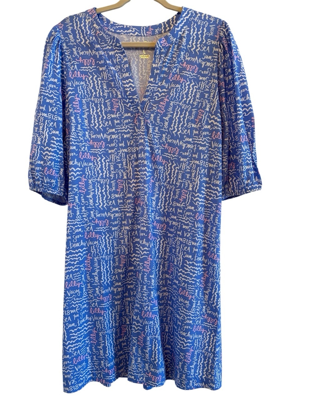 NWT Lilly Pulitzer Colson Blue  Dress Sz L